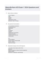Maryville Nurs 623 Exam 1 2024 Questions and Answers