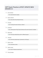 CIPT Exam Practice LATEST UPDATE NEW GRADED A+