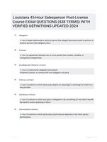 Louisiana 45-Hour Salesperson Post-License Course EXAM QUESTIONS (438 TERMS) WITH VERIFIED DEFINITIONS UPDATED 2024