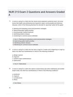 NUR 215 Exam 2 Questions and Answers Graded A