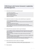 CFRE (Exam with Correct Answers): Leadership and Management