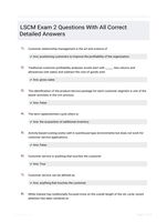 LSCM Exam 2 Questions With All Correct  Detailed Answers