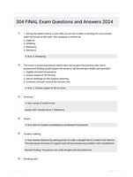 304 FINAL Exam Questions and Answers 2024
