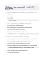 504 Exam 5 Menopause WITH COMPLETE SOLUTIONS