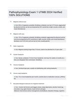 Pathophysiology Exam 1 UTMB 2024 Verified 100% SOLUTIONS