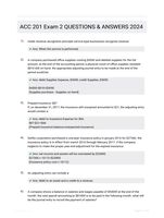 ACC 201 Exam 2 QUESTIONS & ANSWERS 2024