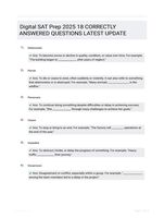 Digital SAT Prep 2025 18 CORRECTLY ANSWERED QUESTIONS LATEST UPDATE