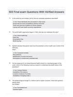 503 Final exam Questions With Verified  Answers