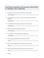 Final Exam Questions and Answers 2024/2025( A+ GRADED 100% VERIFIED).