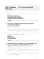 NSG3100 Exam 1 WITH 100% CORRECT ANSWERS