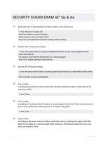 SECURITY GUARD EXAM - Qs & As