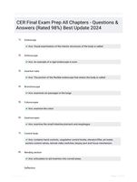CER Final Exam Prep All Chapters - Questions & Answers (Rated 98%) Best Update 2024