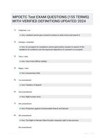 MPOETC Test EXAM QUESTIONS (155 TERMS) WITH VERIFIED DEFINITIONS UPDATED 2024