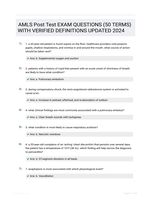 AMLS Post Test EXAM QUESTIONS (50 TERMS) WITH VERIFIED DEFINITIONS UPDATED 2024