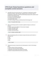 CPIA Exam Study Questions questions and complete correct  answers