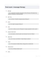 final exam- massage therapy