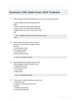 Questions CNA State Exam 2024 Testbank