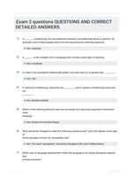 Exam 2 questions QUESTIONS AND CORRECT  DETAILED ANSWERS