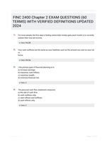 FINC 2400 Chapter 2 EXAM QUESTIONS (60 TERMS) WITH VERIFIED DEFINITIONS UPDATED 2024