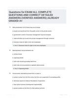 Questions for EXAM ALL COMPLETE  QUESTIONS AND CORRECT  DETAILED ANSWERS (VERIFIED  ANSWERS) |ALREADY GRADED A+