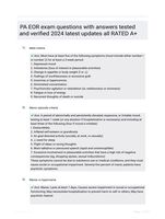 PA EOR exam questions with answers tested and verified 2024 latest updates all RATED A+