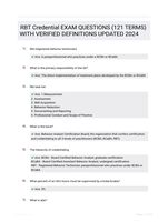RBT Credential EXAM QUESTIONS (121 TERMS) WITH VERIFIED DEFINITIONS UPDATED 2024