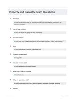 Property and Casualty Exam Questions
