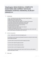Washington Skills EXAM ALL COMPLETE  QUESTIONS AND CORRECT  DETAILED ANSWERS (VERIFIED  ANSWERS) |ALREADY GRADED A+
