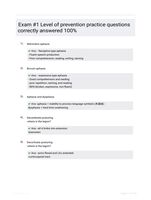 Exam #1 Level of prevention practice questions correctly answered 100%