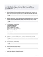 wonderlic test question and answers Study Guide Rated A+
