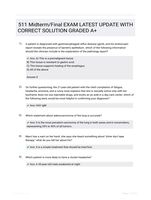 511 Midterm/Final EXAM LATEST UPDATE WITH CORRECT SOLUTION GRADED A+