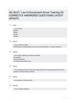 NC BLET: Law Enforcement Driver Training 55 CORRECTLY ANSWERED QUESTIONS LATEST UPDATE