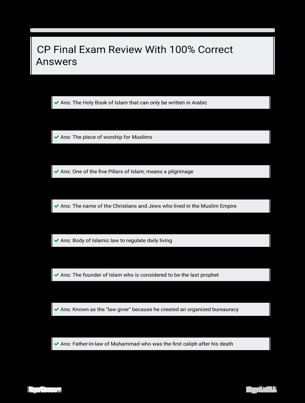 Cp Final Exam Review With 100 Correct Answers Cp Final Exam Review With 100 Correct Answers