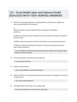 101 - Final EXAM Labor and Delivery EXAM 2024/2025  WITH 100% VERIFIED  ANSWERS