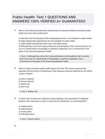 Public Health- Test 1 QUESTIONS AND ANSWERS 100% VERIFIED A+ GUARANTEED