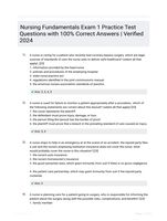 Nursing Fundamentals Exam 1 Practice Test Questions with 100% Correct Answers | Verified 2024