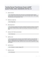 Family Nurse Practitioner Exam AANP QUESTIONS AND ANSWERS RATED A+