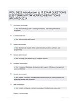 WGU D322 Introduction to IT EXAM QUESTIONS (255 TERMS) WITH VERIFIED DEFINITIONS UPDATED 2024