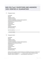 NSG 526 Test 2 QUESTIONS AND ANSWERS 100% VERIFIED A+ GUARANTEED
