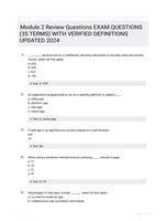 Module 2 Review Questions EXAM QUESTIONS (35 TERMS) WITH VERIFIED DEFINITIONS UPDATED 2024