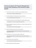 Fortune Academy SC-Property Management Course Exam Questions And Answers Latest Update