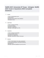 NURS 4331 University Of Texas - Arlington -NURS 4331 Exam 2 Questions With Complete Solutions