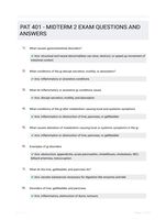 PAT 401 - MIDTERM 2 EXAM QUESTIONS AND ANSWERS