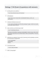 Biology 1134 (Exam 2) questions with answers
