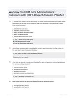 Workday Pro HCM Core Administrators | Questions with 100 % Correct Answers | Verified