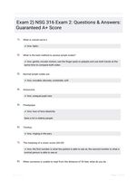 Exam 2) NSG 316 Exam 2: Questions & Answers: Guaranteed A+ Score
