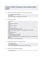 Surgery COMAT Questions and answers latest update