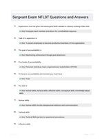 Sergeant Exam NFLST Questions and Answers