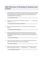 MAR 3023 Exam 2 FSU Brady |61 Questions and Answers