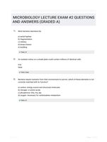 MICROBIOLOGY LECTURE EXAM #2 QUESTIONS AND ANSWERS (GRADED A)